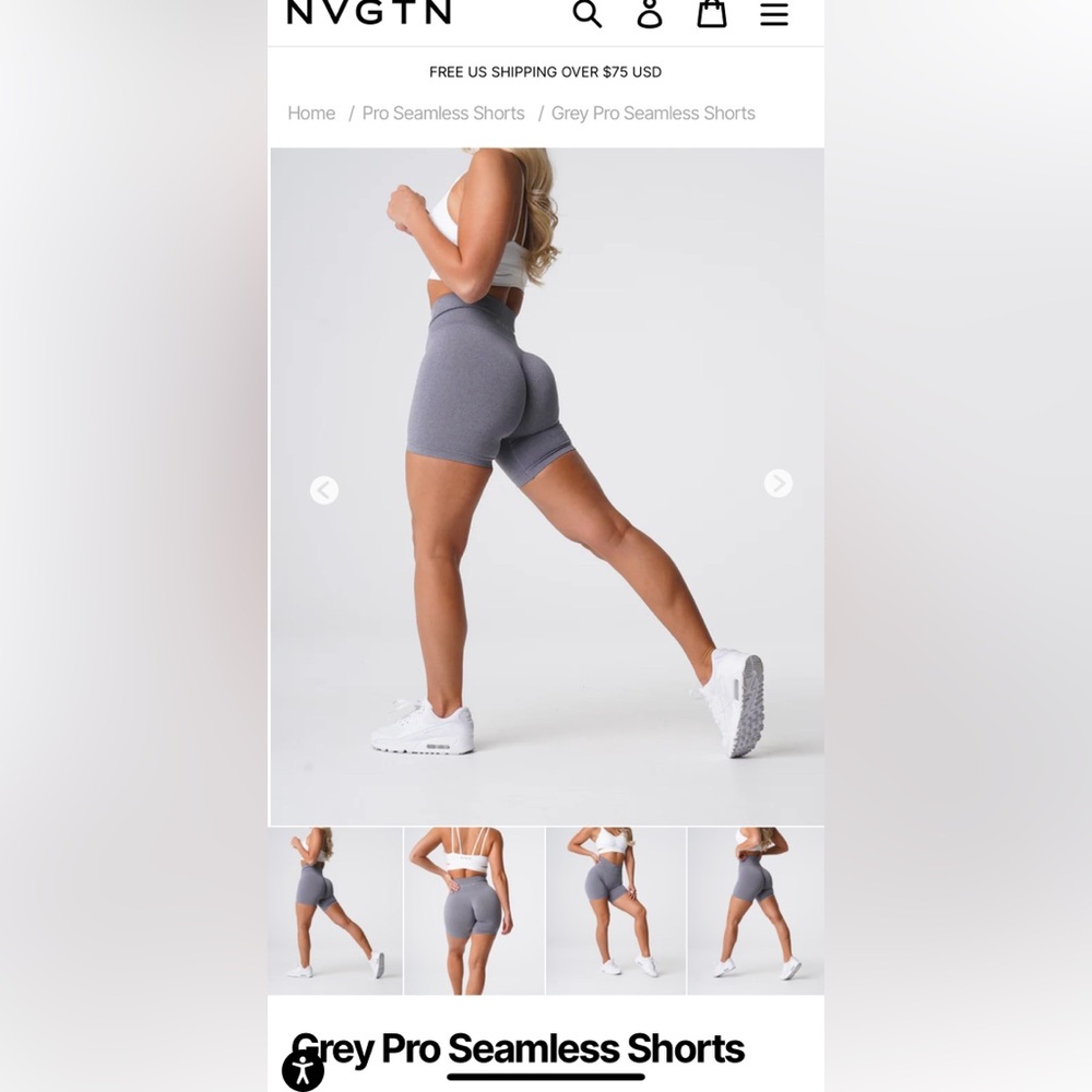 NVGTN Grey Pro Seamless Shorts - High Rise